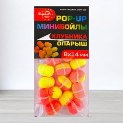 Бойли Dolphin Pop-Ups з гумкою, 8 Х 14мм, Полуниця-Опариш